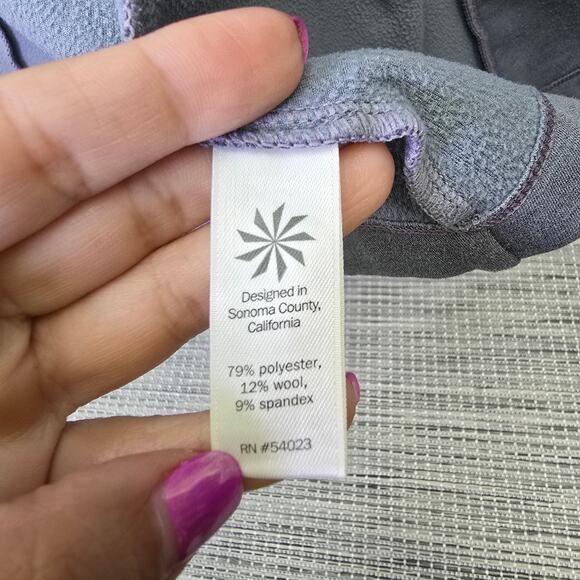 Athleta Jacket Womens Medium Grey Softtech Cya Asymmetrical Zip Long Line Sleeve - Picture 5 of 13